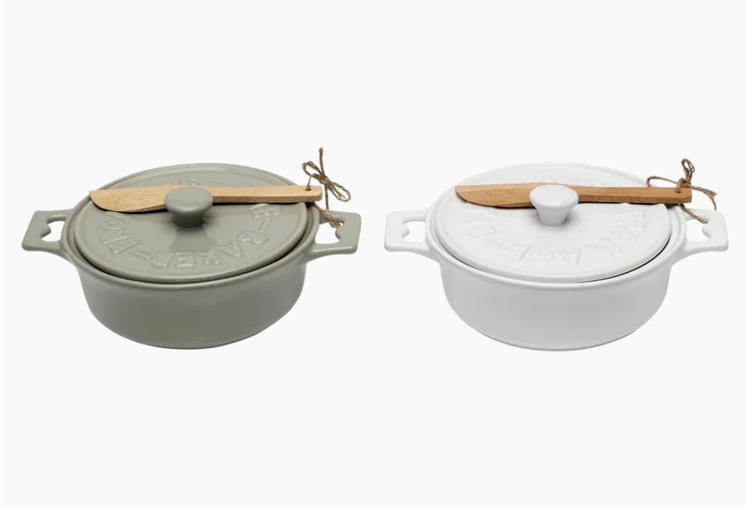 Brie Baker set with lid and spreader