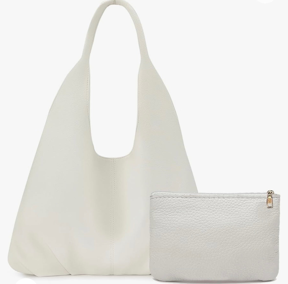 Vegan Leather Hobo Tote with matching pouch