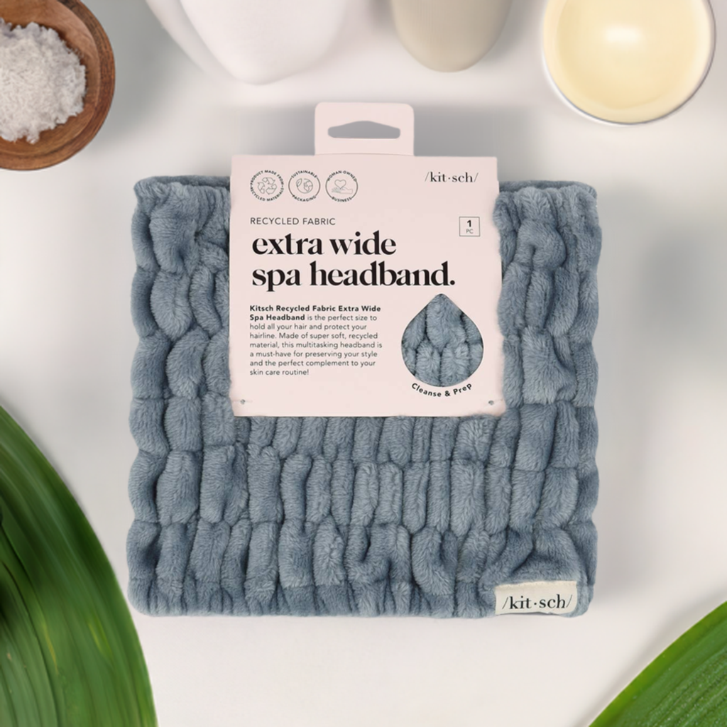 Extra Wide Spa Headband - Misty Blue