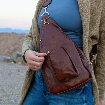 Hailey Sling Cross Body Bag | Saddle