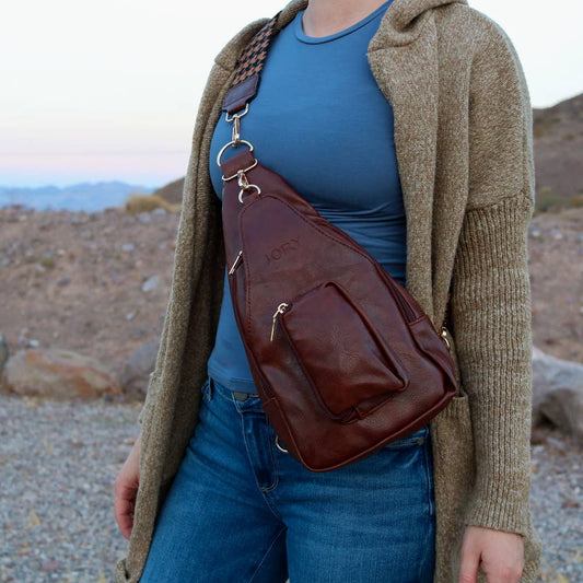 Hailey Sling Cross Body Bag | Saddle