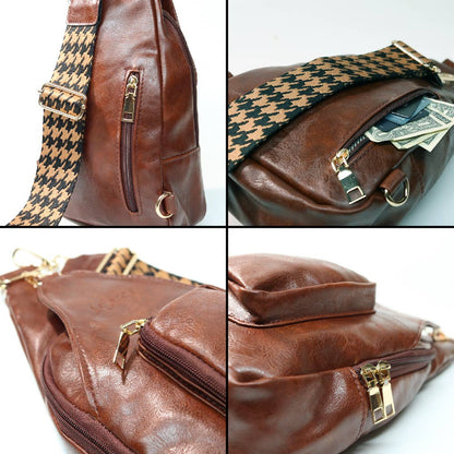 Hailey Sling Cross Body Bag | Saddle