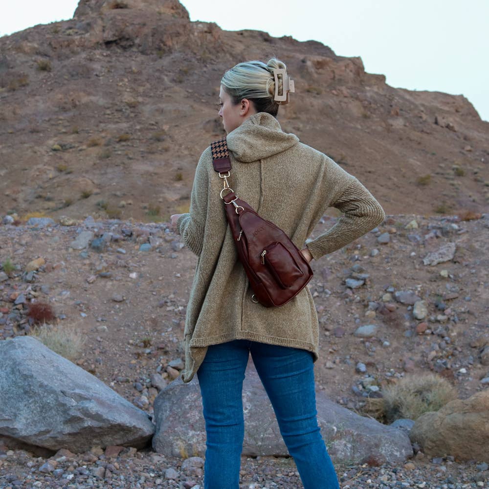 Hailey Sling Cross Body Bag | Saddle
