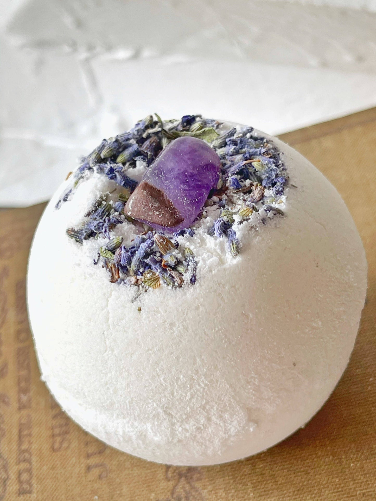 Amethyst & Lavender Bath Bombs: Large 3" diameter