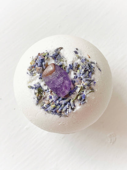 Amethyst & Lavender Bath Bombs: Large 3" diameter