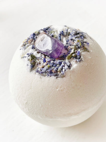 Amethyst & Lavender Bath Bombs: Large 3" diameter